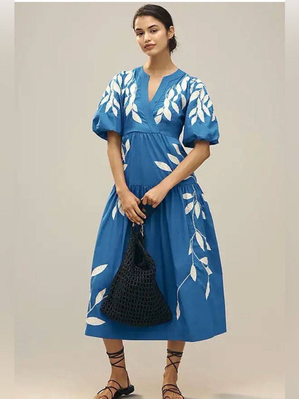 Anthropologie Embroidered Midi Dress